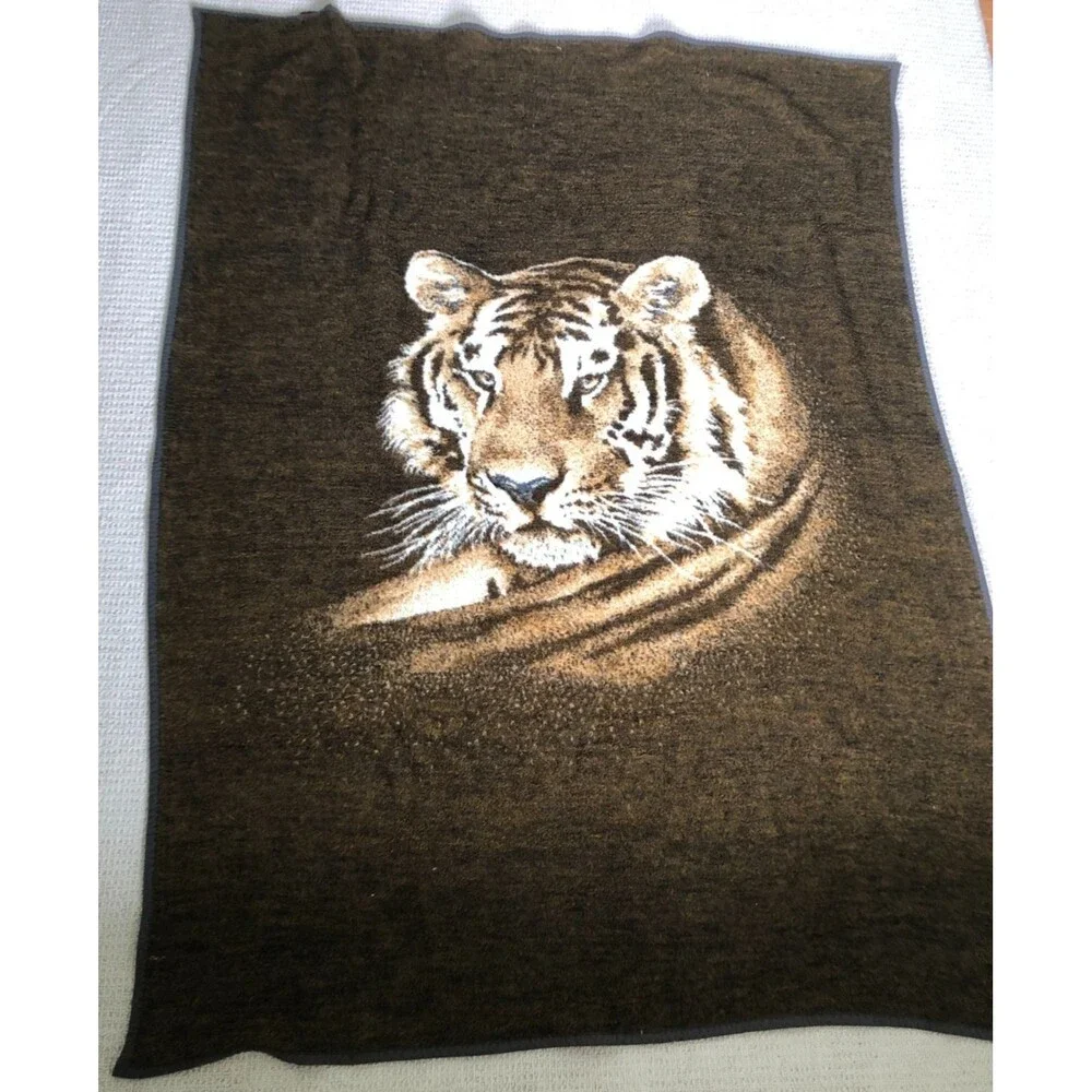 Biederlack Tiger Head Throw Blanket Reversible 58x75